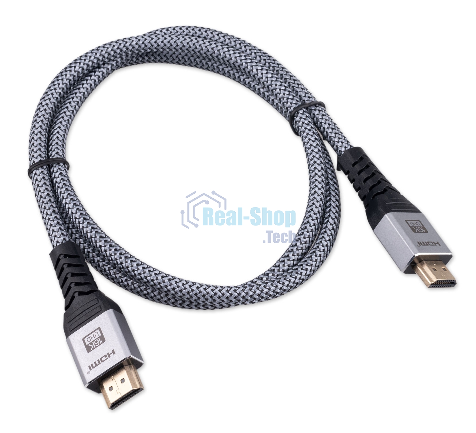 Кабель HDMI Cablexpert CCP-HDMI16K-1M, 19M/19M, v2.2, 16K, медь, тройной экран, позол.контакты, нейлон.оплетка, метал.коннекторы, 1м, серый, коробка