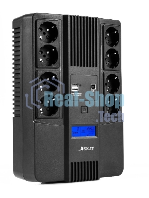 Источник бесперебойного питания Бастион SKAT-UPS 1000-AID-IN-1x9-8 600Вт 1000ВА черный