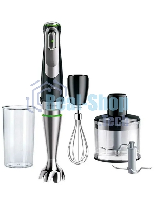 Блендер погружной Braun MQ9135XI черный, 1200 Вт, плавная регулировка, турбо