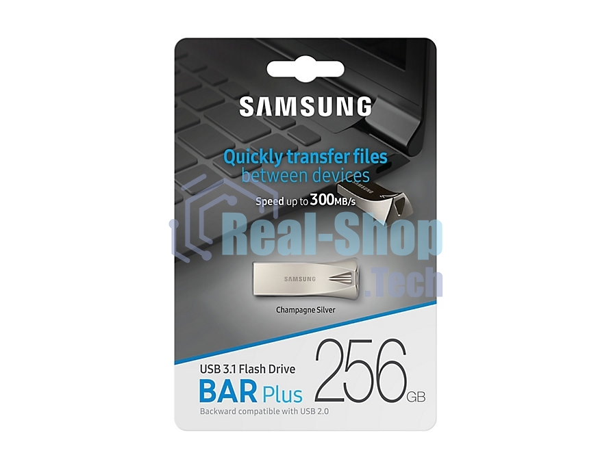 Флешка USB 256Gb USB USB 3.1 Samsung BAR Plus (up to 300Mb/s) (MUF-256BE3/APC)