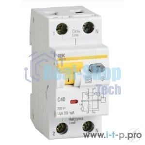 Выключатель автоматический дифференциального тока ИЭК 2п 10А/30мА CАВДТ 32 MAD22-5-010-C-30