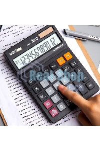 Калькулятор настольный Deli EM01420 черный 12-разр.