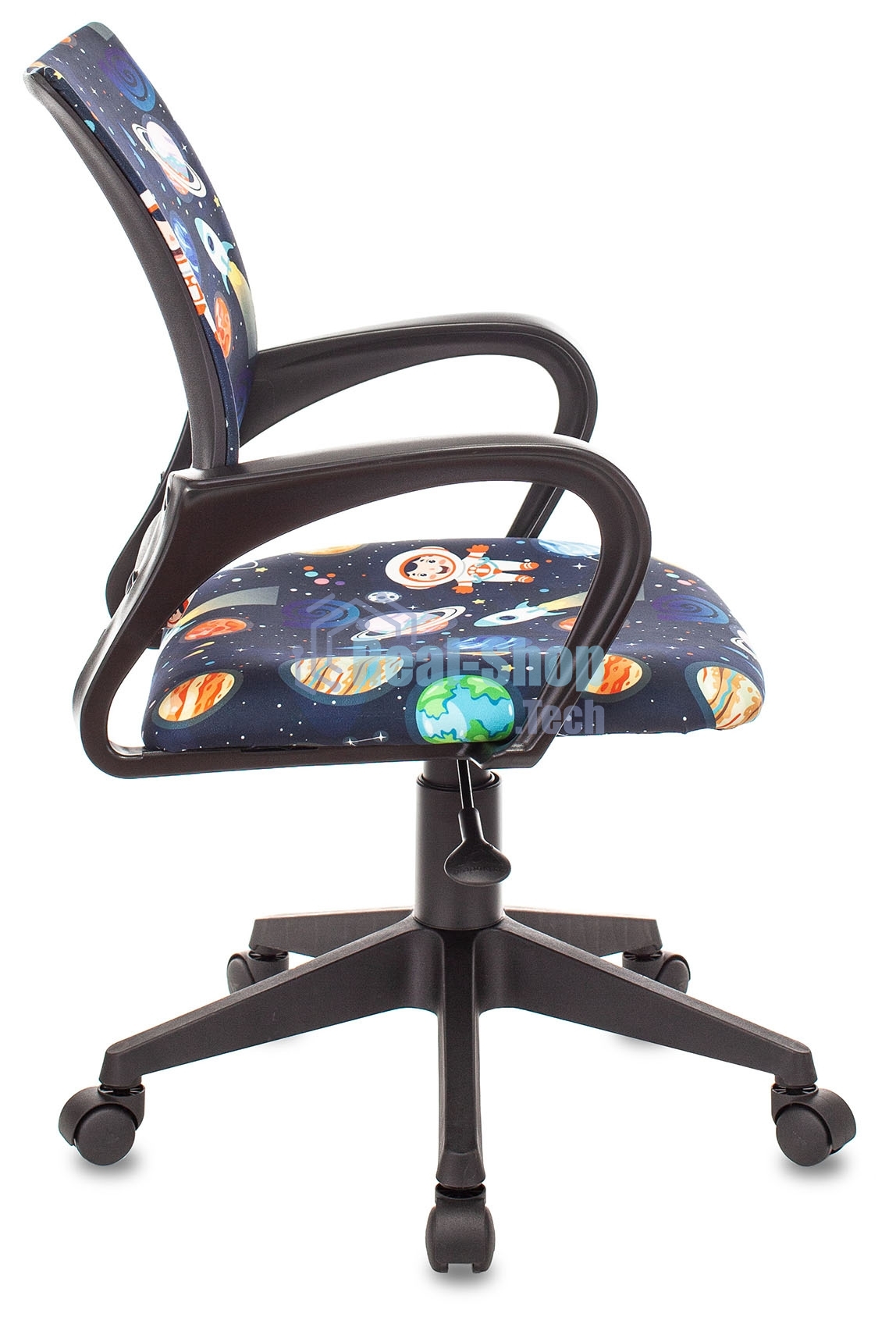 Кресло детское Бюрократ BUROKIDS 1 черный космонавт крестовина пластик