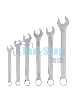 Набор ключей комбинированных Gross 8-17 мм, 6 шт., CrV, холодный штамп