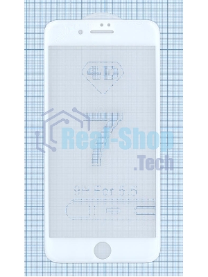 Защитное стекло 4D для Apple iPhone 7/8 Plus белый