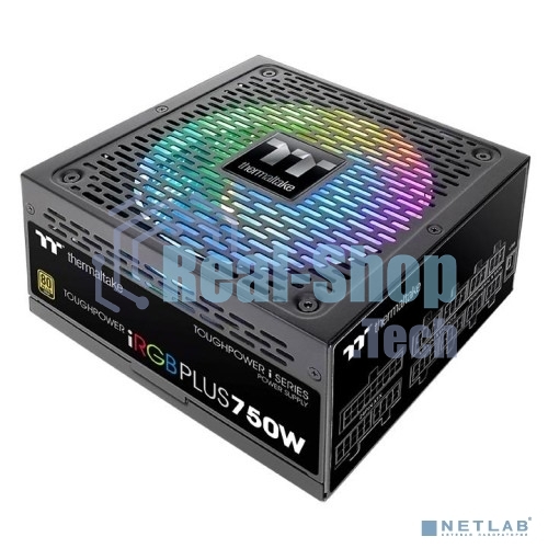 Блок питания Thermaltake Toughpower iRGb PLUS 750W RTL (PS-TPI-0750F3FDGE-1), 750Вт, 80 PLUS Gold, 140мм, модульный, черный