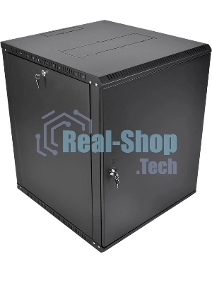 Шкаф телекоммуникационный настенный разборный ЦМО ЭКОНОМ 12U (600 x 520) дверь металл, черный (ШРН-Э-12.500.1-9005)