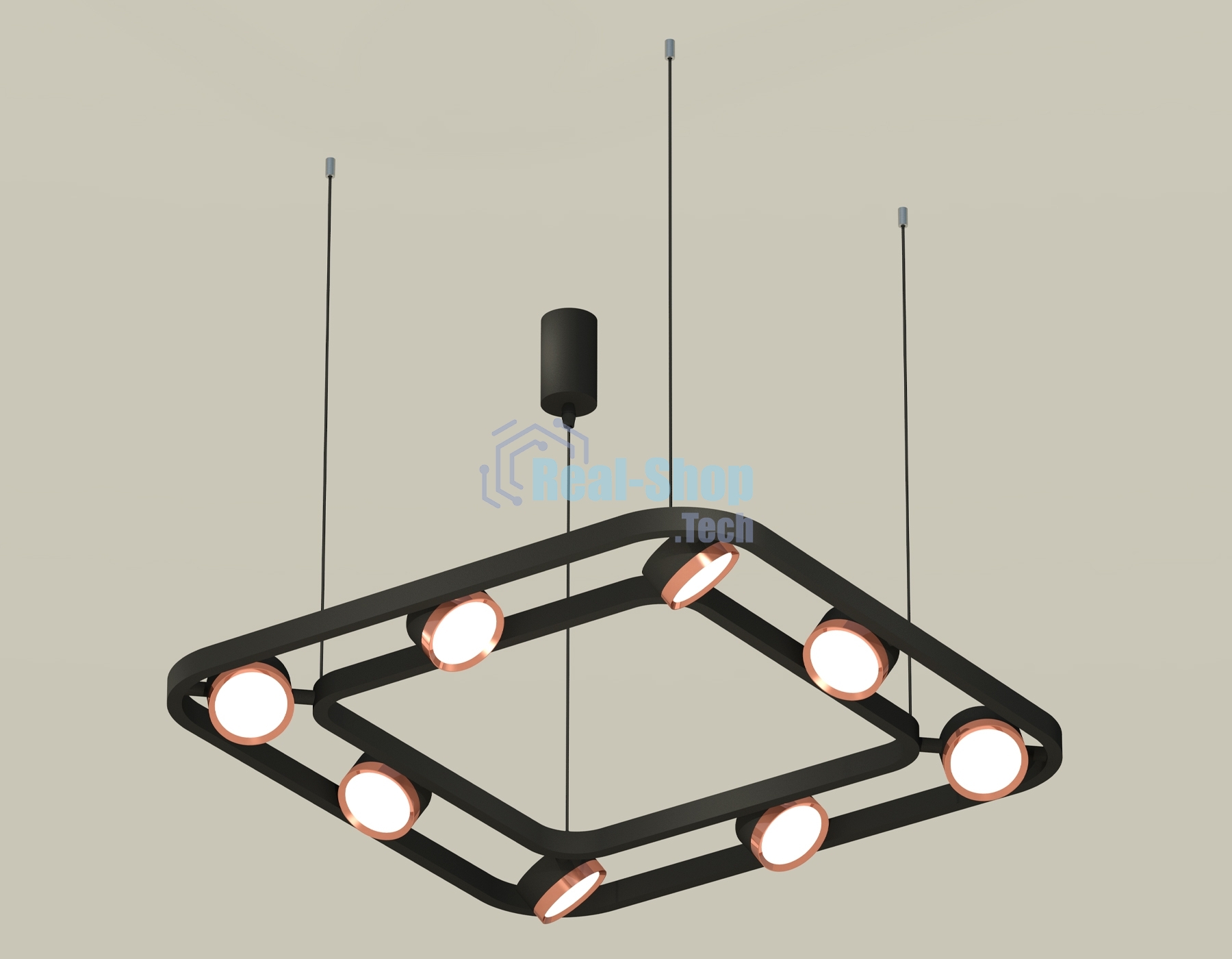 Светильник Ambrella light XB9182103/8 SBK/PPG черный песок/золото розовое полированное GX53 (C9182, N8126)