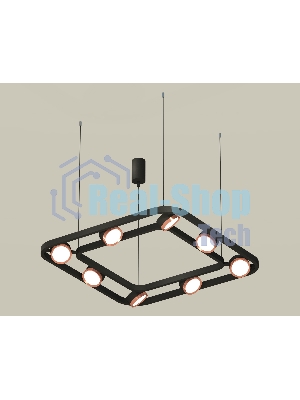 Светильник Ambrella light XB9182103/8 SBK/PPG черный песок/золото розовое полированное GX53 (C9182, N8126)