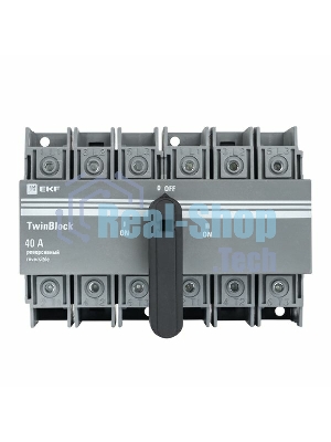 Рубильник 40A 3P реверсивный c рукояткой для прямой установки TwinBlock EKF tb-s-40-3p-rev EKF