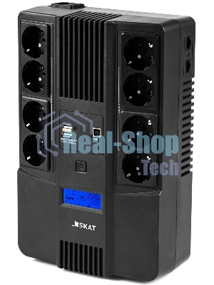 Источник бесперебойного питания Бастион SKAT-UPS 1000-AID-IN-1x9-8 600Вт 1000ВА черный