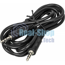 Кабель аудио 1.5м Jack/Jack 3.5мм Ningbo male/male, черный, JAAC002-1.5