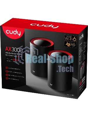 Бесшовный Mesh роутер Cudy M3000(2-PACK) AX3000 10/100/1000/2500BASE-T, белый (упак.:2шт)