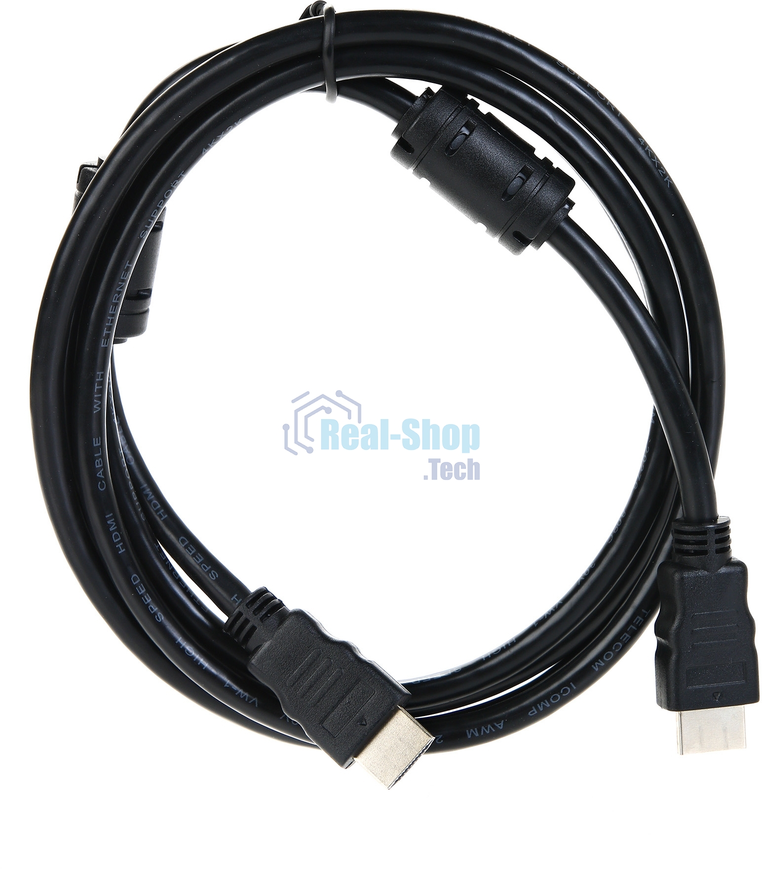 Кабель Telecom HDMI-19M --- HDMI-19M ver 2.0+3D/Ethernet,2 фильтра 2m TCG200F-2M