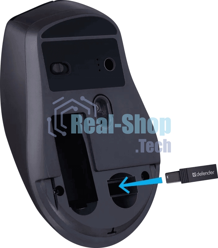 Мышь беспроводная Defender Effect X MS-095 черный, 1600 dpi, радиоканал, USB, кнопки - 6