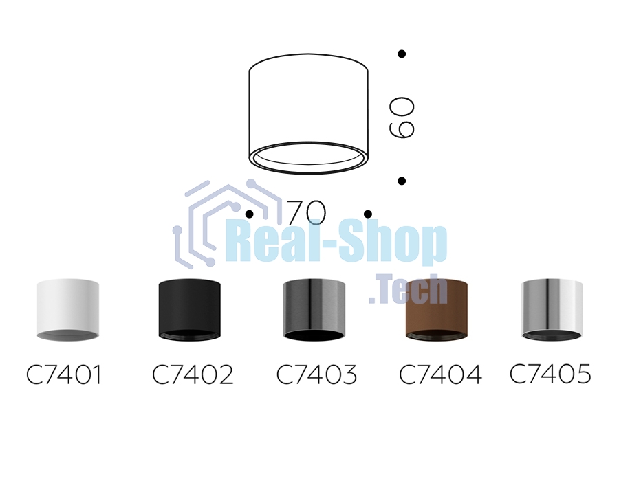 Корпус светильника накладной для насадок D70mm C7401 SWH белый песок D70*H60mm MR16 GU5.3