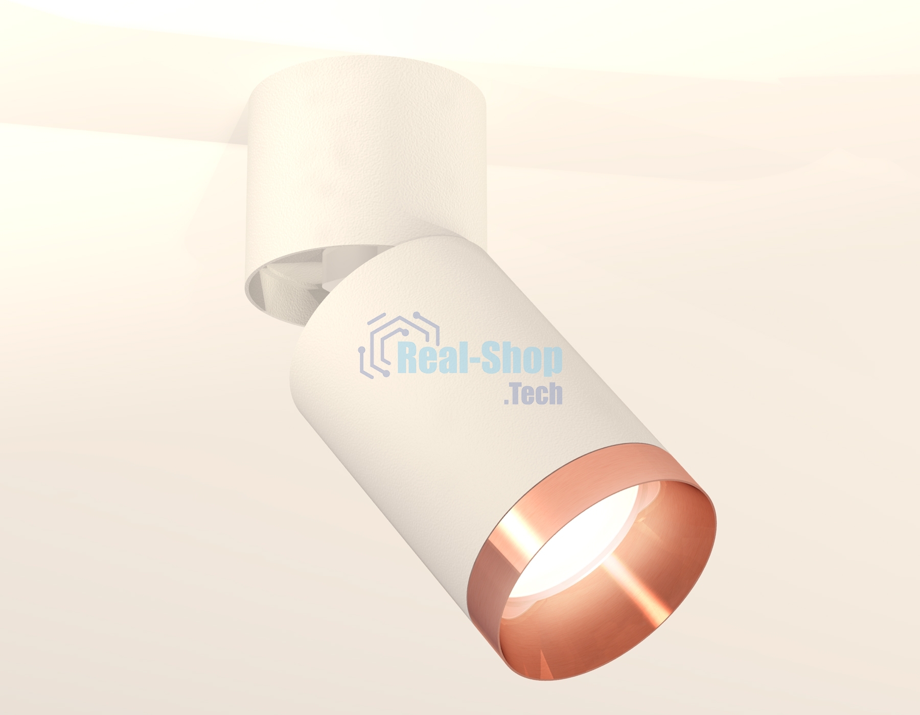 Комплект накладного поворотного светильника Ambrella light XM6312045 SWH/WH/PPG белый песок/белый/золото розовое полированное MR16 GU5.3 (A2220, C6312, N6135)
