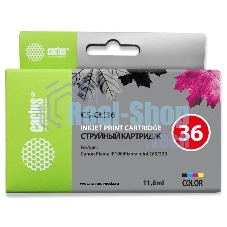 Картридж струйный Cactus CS-CLI36 цветной (11.8 мл.) для Canon Pixma iP 100/MiNi 260