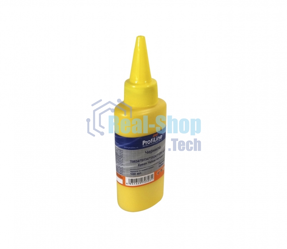 Чернила ProfiLine PL-T0634/T0734/T0924/T1284 для принтеров Epson Yellow C67/C79/C87/C91/CX3700/4100/4300/4700/3900/3905/4900/TX106/109/117/119/T26/T27/S22/125/130/420W/425W/Office BX305F/BX305FW водн 100 мл