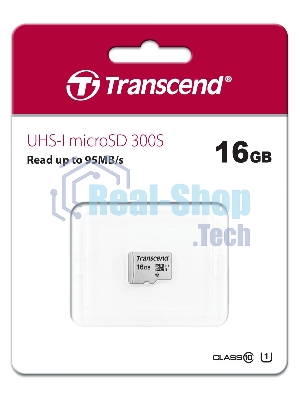 Флеш карта microSD 16Gb Transcend microSDHC Class 10 UHS-1 U1, (без адаптера), TLC