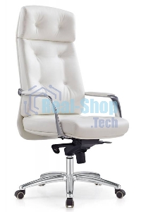 Кресло руководителя Бюрократ DAO/WHITE белый, кожа, крестовина алюминий