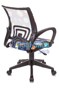 Кресло детское Бюрократ BUROKIDS 1 черный космонавт крестовина пластик