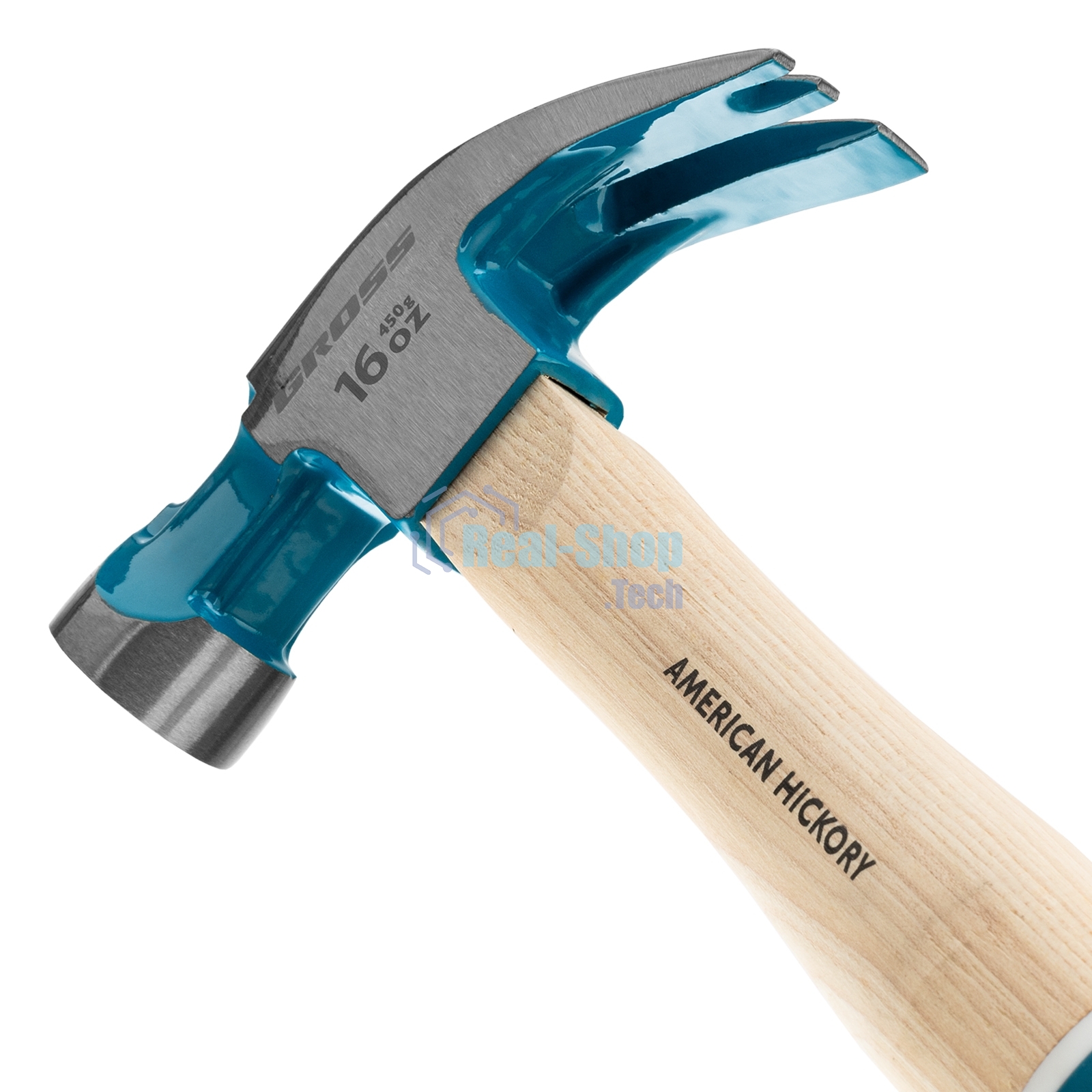 Молоток-гвоздодер Gross AMERICAN HICKORY 450 г, угол 45, магнит, обрезиненная рукоятка