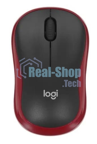Мышь беспроводная Logitech M185, красный, 1000 dpi, радиоканал, USB, кнопки - 3