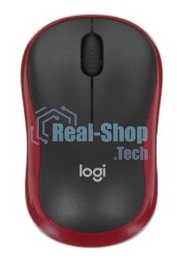 Мышь беспроводная Logitech M185, красный, 1000 dpi, радиоканал, USB, кнопки - 3