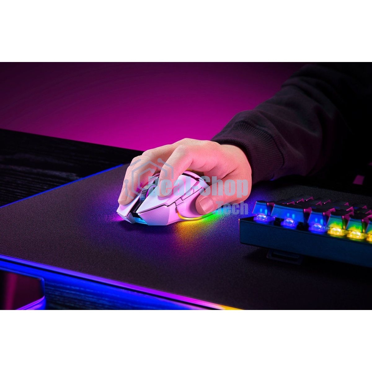 Мышь беспроводная/проводная Razer Basilisk V3 Pro 35K белый, 35000 dpi, радиоканал, Bluetooth, USB, кнопки - 11