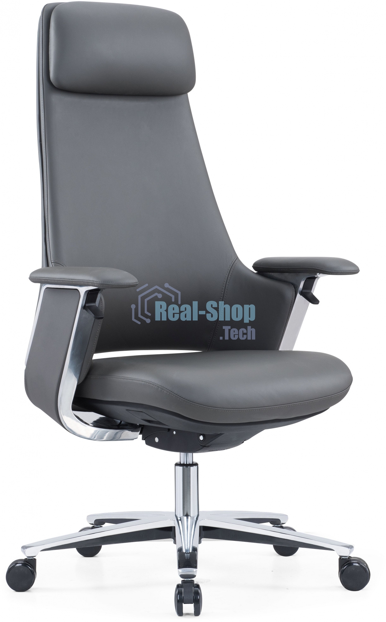 Кресло руководителя Cactus CS-LBK-KYOTO кожа, крестов. алюминий