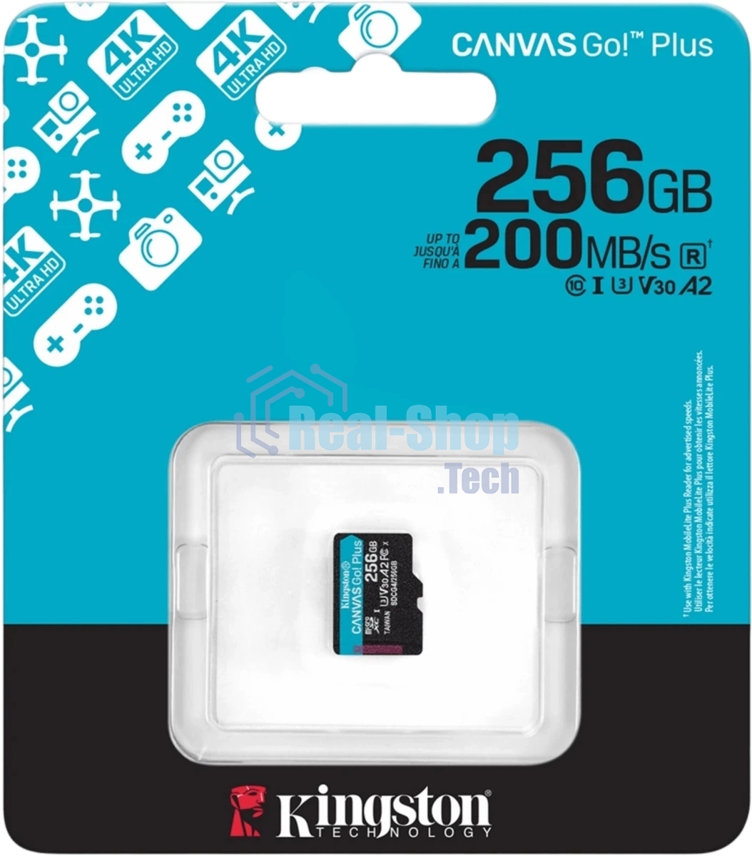 Флеш карта microSDXC 256Gb Kingston SDCG4/256GbSP Canvas Go! Plus V10 A2 w/o adapter