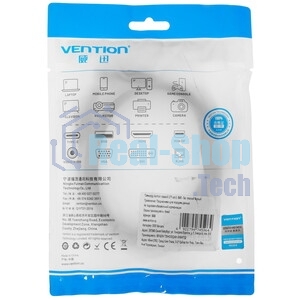 Патч-корд Vention прямой UTP cat.6a, RJ45 угол 90 - 15м. Черный