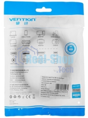 Патч-корд Vention прямой UTP cat.6a, RJ45 угол 90 - 15м. Черный