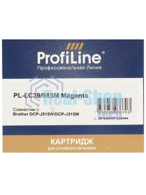 Картридж струйный ProfiLine PL-LC39/985M для принтеров Brother DCP-J125/DCP-J315W/DCP-J515W/MFC-J220/MFC-J265W/MFC-J410/MFC-J415W с чернилами Magenta