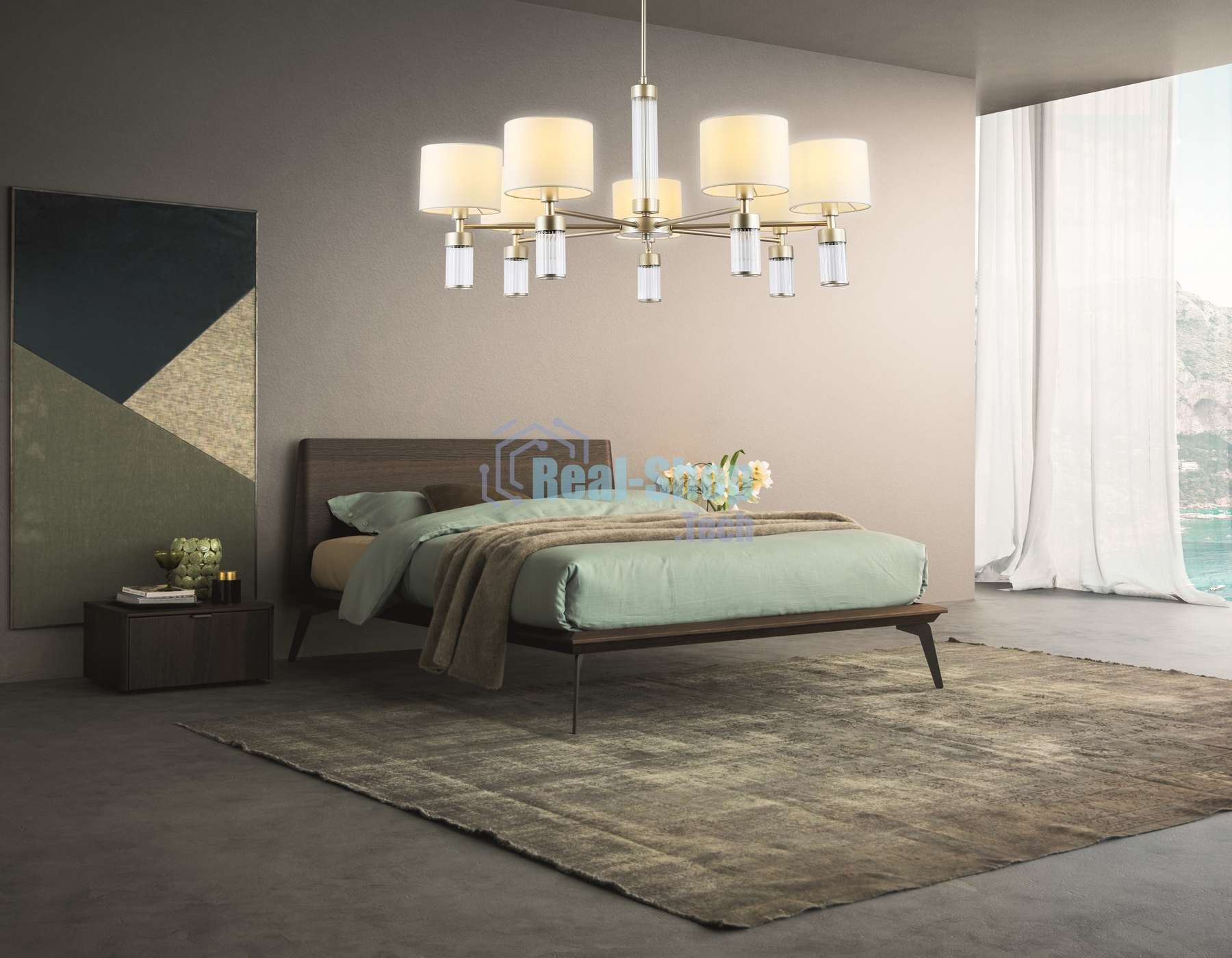 Люстра Ambrella light LH71303/7 CGD/WH золото/белый E14/7 max 40W D860*740