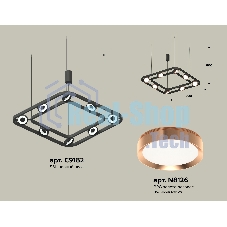 Светильник Ambrella light XB9182103/8 SBK/PPG черный песок/золото розовое полированное GX53 (C9182, N8126)
