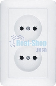 Розетка WESSEN RS16-235-BХИТ белый 2-ая б/з 10А скрытый монтаж