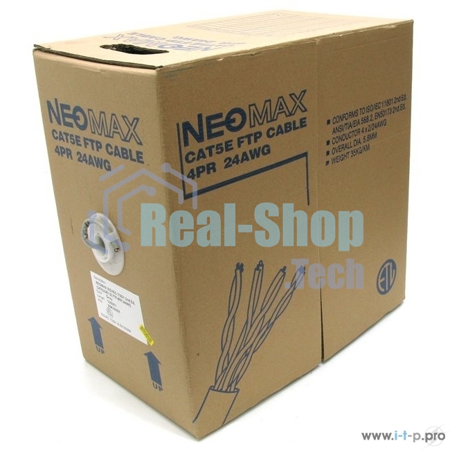 Кабель NEOMAX NM20001 Кабель FTP cat.5e, 4 пары, (305м) 0.52мм