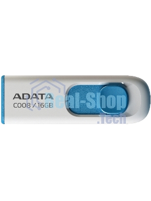 Флешка USB ADATA C008 (AC008-16G-RWE), 16Gb, USB 2.0, R/W 15/5, белый/синий