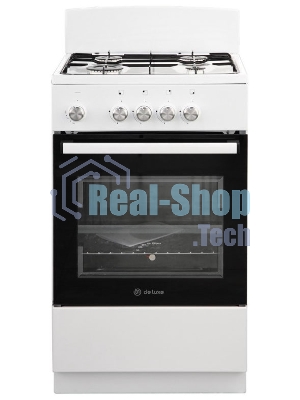 Плита газовая De Luxe 5040.48Г (Щ) белый, конфорок 4 шт, духовка 43 л, 50 см x 85 см x 50 см