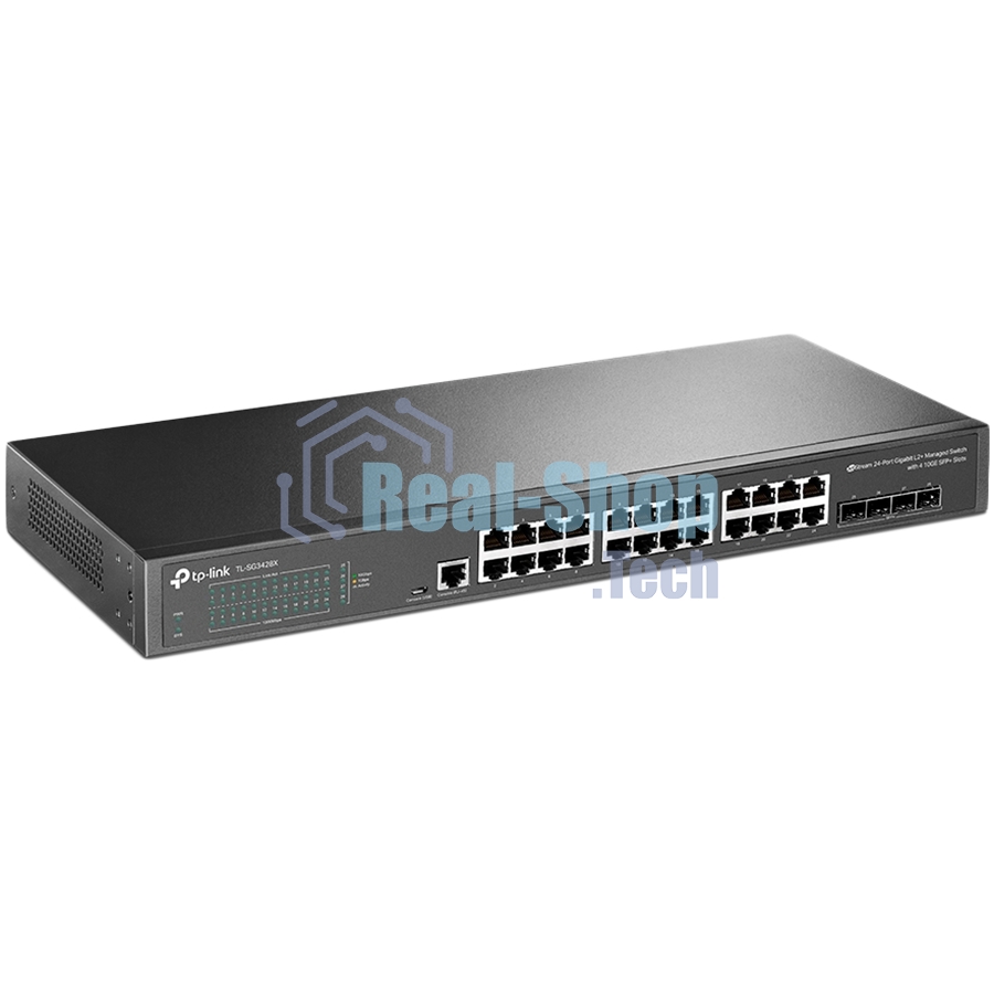 Коммутатор TP-Link JetStream 24-port Gigabit L2/L2+ Managed Switch with 4 SFP slots, support SDN controller, abundant L2/L2+ features, 1U rack mountable, full managed via web UI/CLI/Console/SSH/Telnet/SNMP.