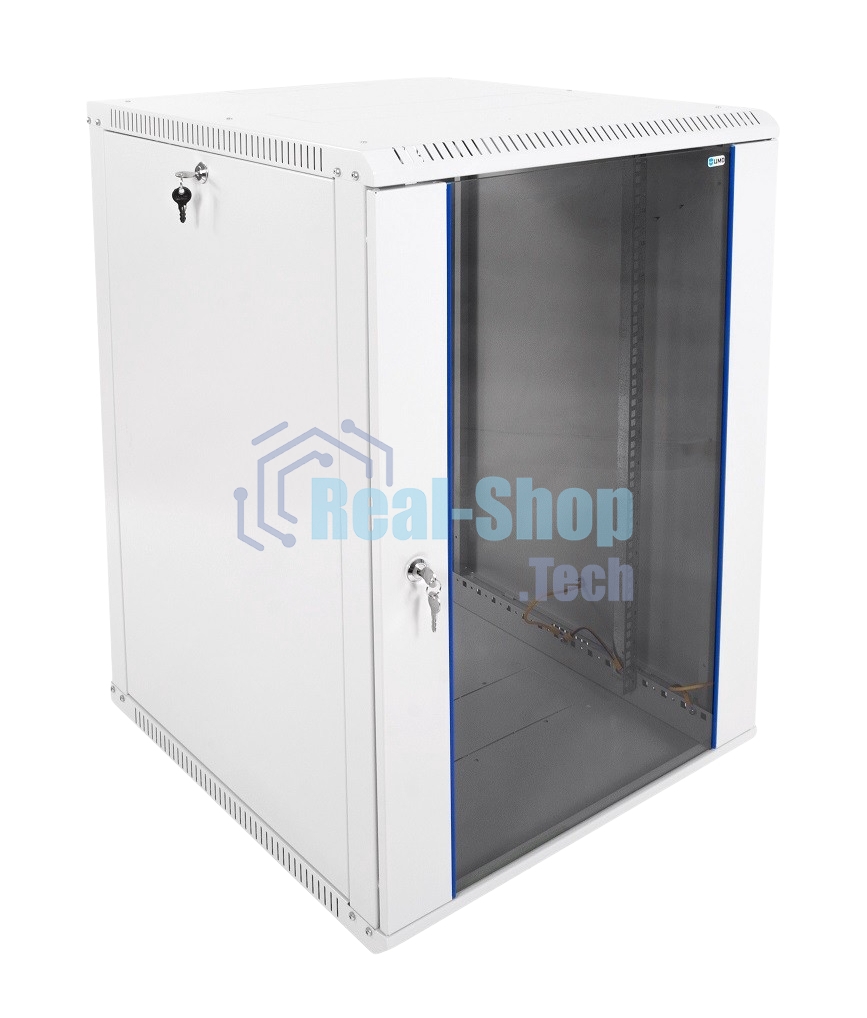Шкаф телеком. настенный разборный 15U (600х650) дверь стекло, серый RAL 7035