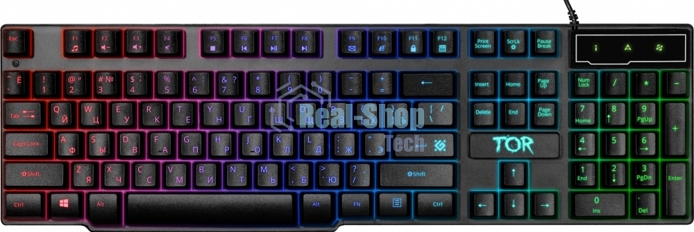 Комплект клавиатура+мышь Defender Tor MHP-127 проводной, USB, 3200 DPI, чёрный