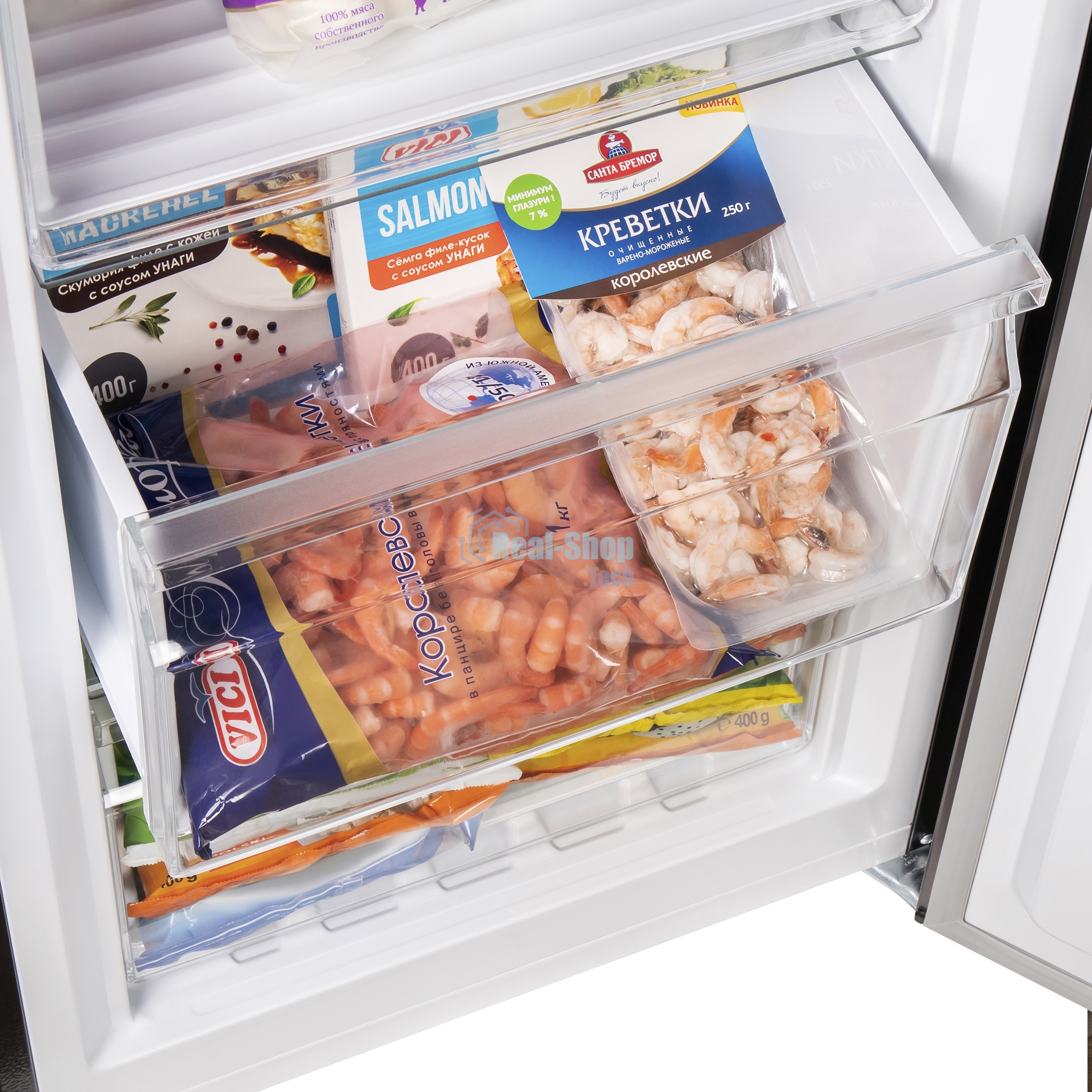 Морозильная камера Maunfeld MFFR170SB, черный, 206л, 4 ящика, 2 полки