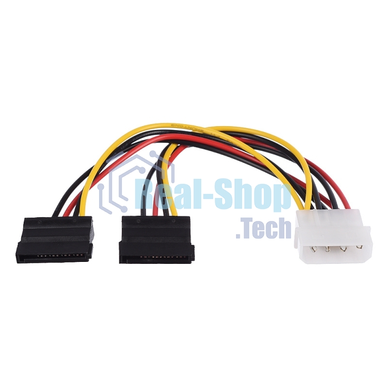 Кабель GoPower MOLEX (F)-2SATA (M) 0.2M 00-00027494