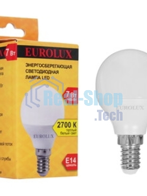 Лампа светодиодная EUROLUX LL-E-G45-7W-230-2,7K-E14