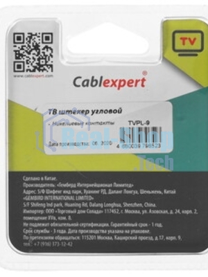 Разъем Cablexpert TVPL-9, TV (папа), 90 градусов, блистер