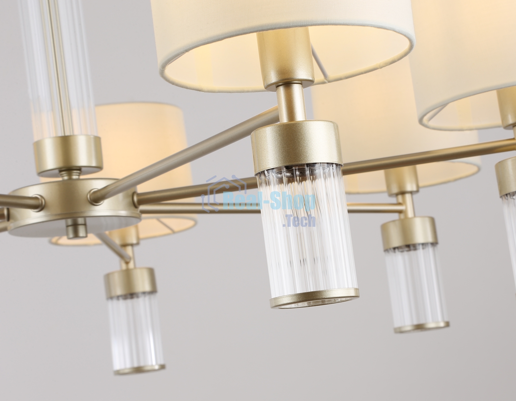 Люстра Ambrella light LH71303/7 CGD/WH золото/белый E14/7 max 40W D860*740