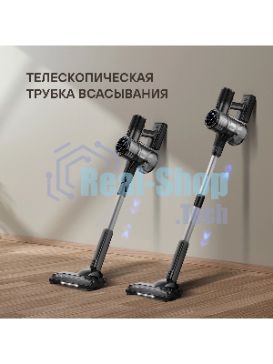 Пылесос вертикальный Rondell RDE-2070 серебристый/серый, питание от аккумулятора, 400 Вт, уборка сухая, пылесборник 0.45 л